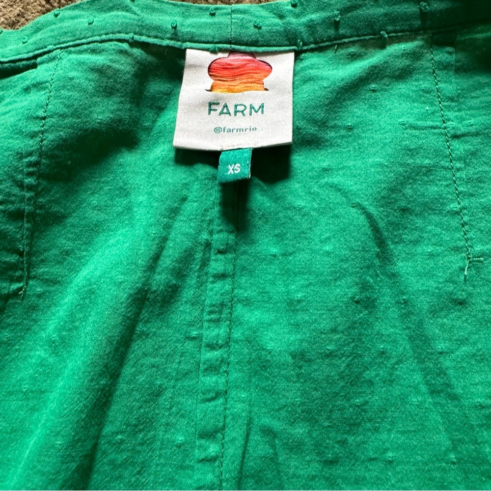 Farm Rio green Swiss dot wrap midi skirt XS - Picture 4 of 5